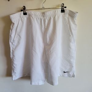 Nike Athletic Golf Shorts Elastic Waist White Large